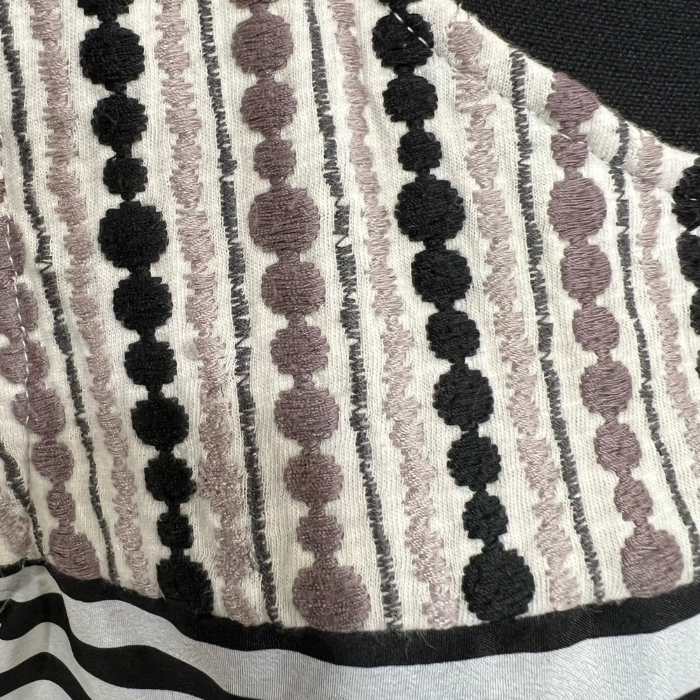 THML Black and White Embellished Sleeveless Tank Top - Picture 2 of 5